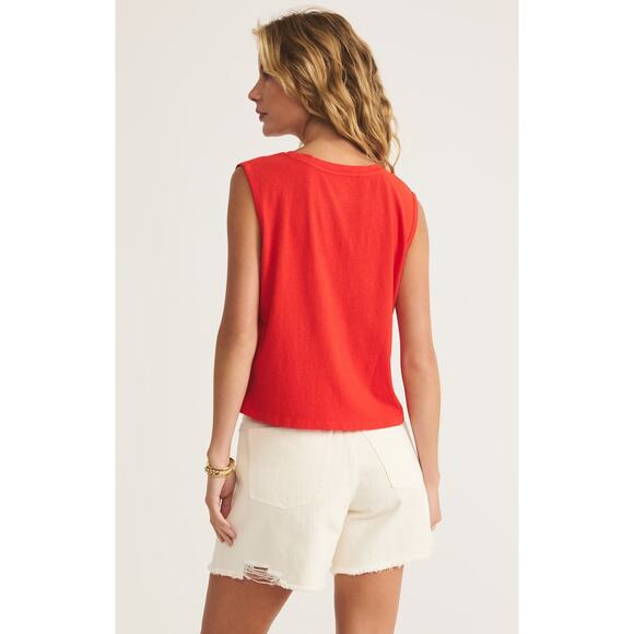 Z Supply American Grown La Mer Tank - Cabana Red - Picture 3 of 5